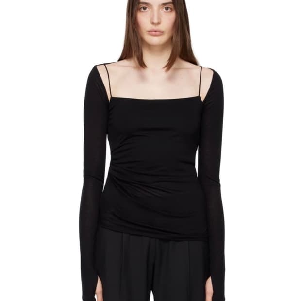 헬무트 랭 비스코스 티셔츠 블랙