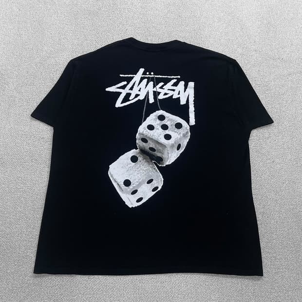 스투시 Stussy 퍼지 다이스 반팔티 블랙