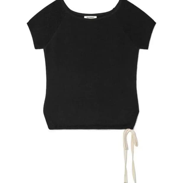 글로니 보우 슬릿 니트탑