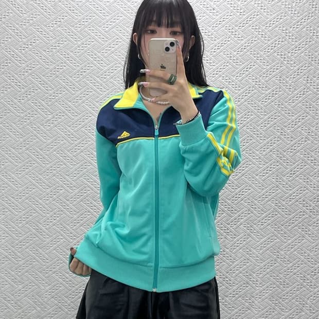 아디다스 빈티지 Y2K 레트로 키치 민트코어 져지 집업 95 C12827