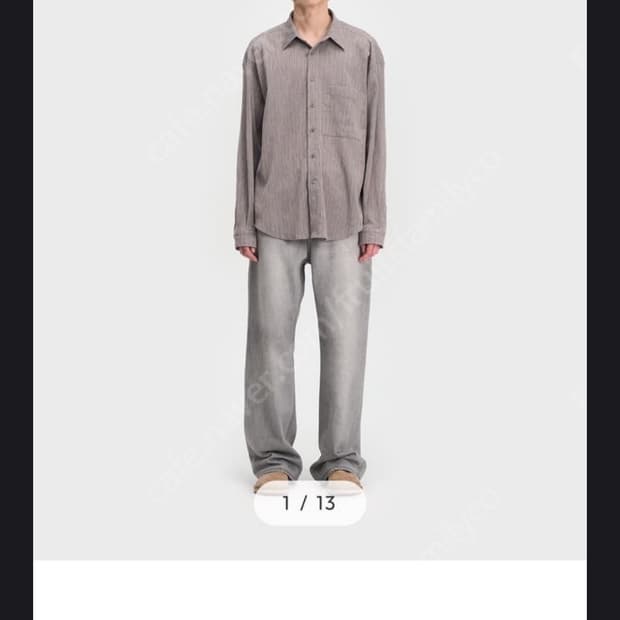벨리에 다운타임 치코셔츠 링클 그레이 스트라이프 5사이즈