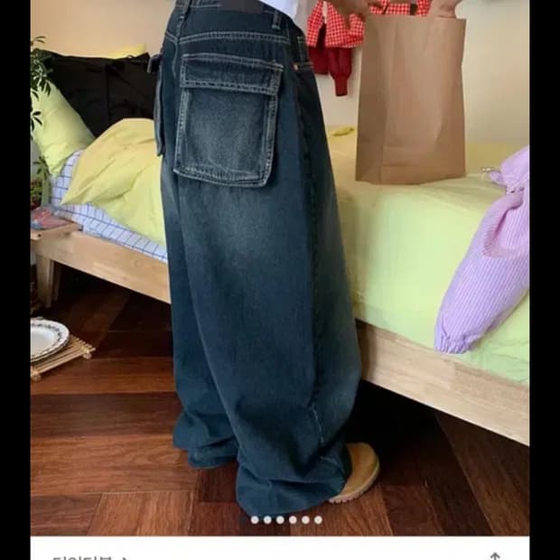 더언더블 square pocket wide jean 진청