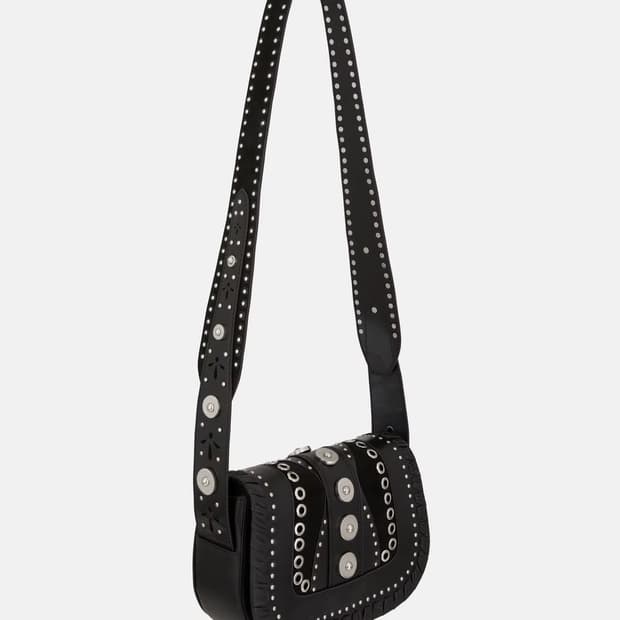 자라 스튜디오 컬렉션 스터드 소가죽 크로스백