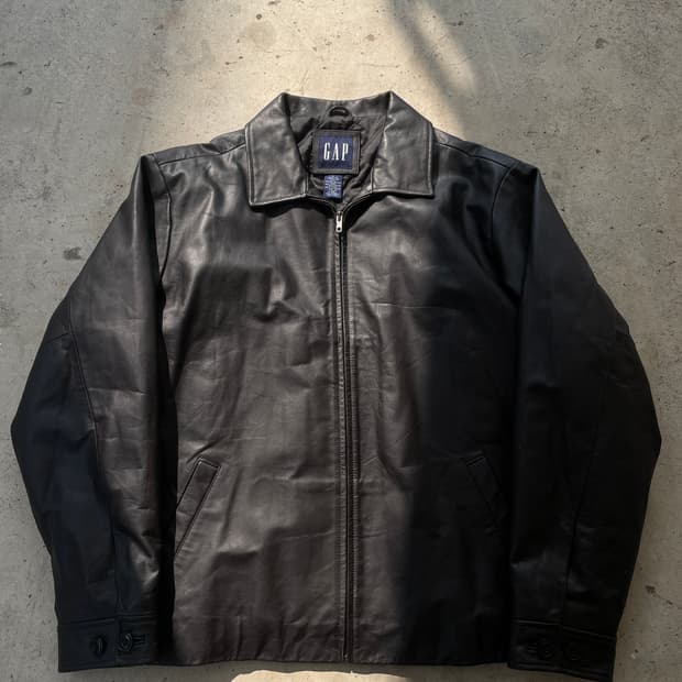 90-00s Old Gap Leather Jacket Dark Brown