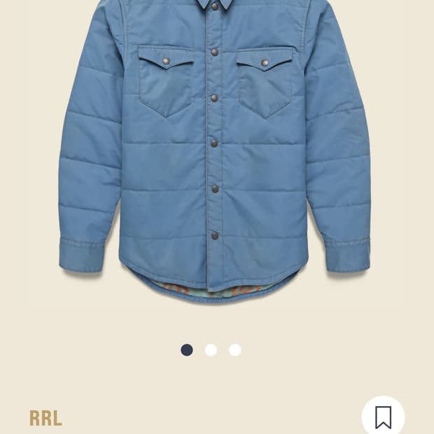 RRL 웨스턴 오버셔츠 페이디드 블루 XL
