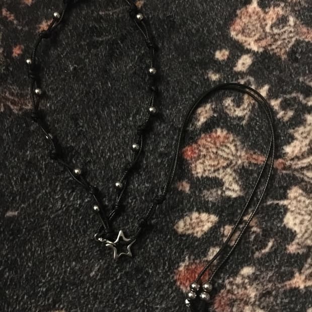 빈티지 별 가죽끈 목걸이