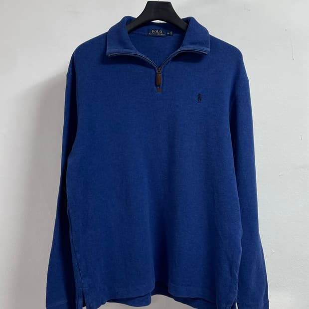 폴로 랄프로렌 코발트블루 반집업 맨투맨 (on.185)