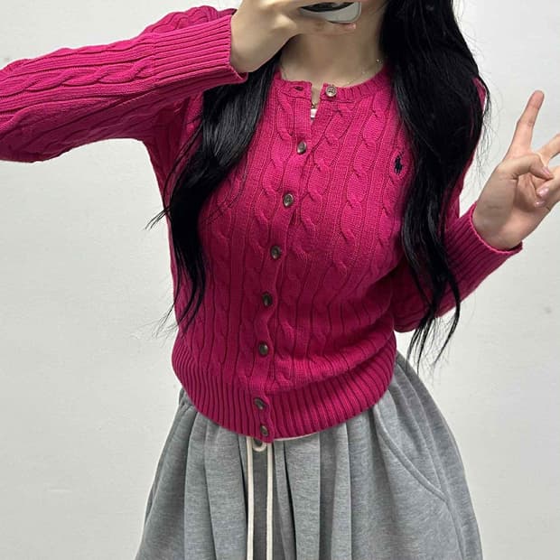 폴로 랄프로렌 케이블 걸즈 니트 가디건(L)