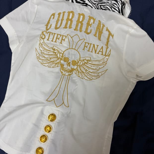 d.i.a 다이아 지브라 금장 셔츠 빈티지 갸루 히메 오네 y2k 펑크