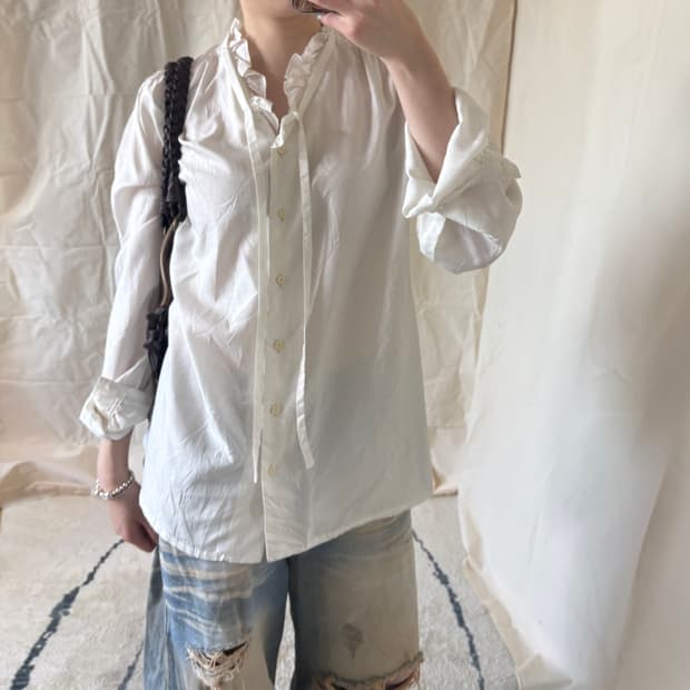 Ruffle Collar Long Sleeve Shirt 