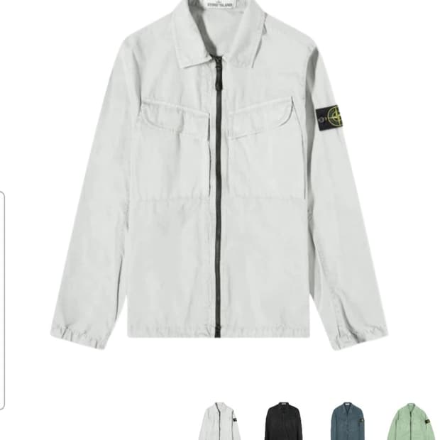 스톤아일랜드 새상품 올드이펙트 오버셔츠 22FW 라이트 그레이 XL