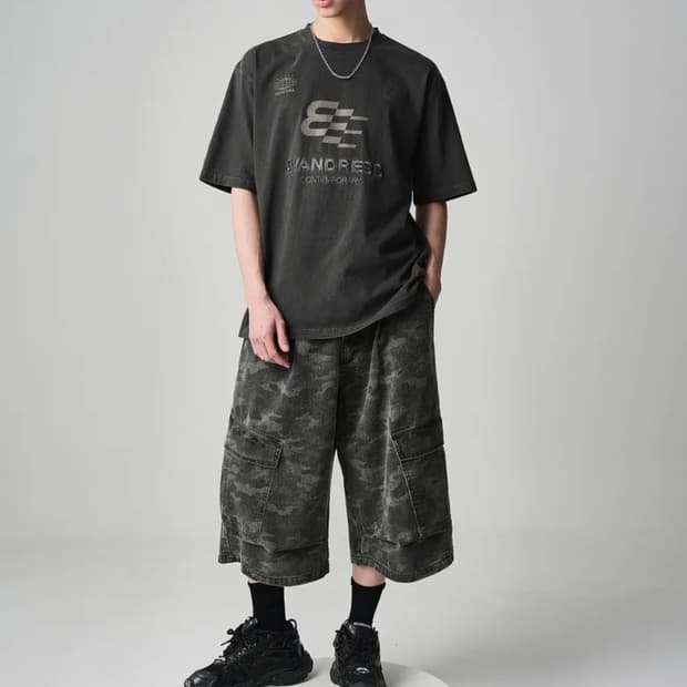 Side Big Denim Shorts Cago