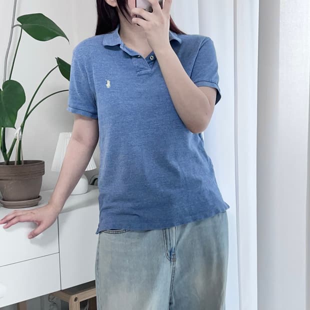 [정품] 폴로 블루 / 화이트포니 반팔카라티 [ M ]