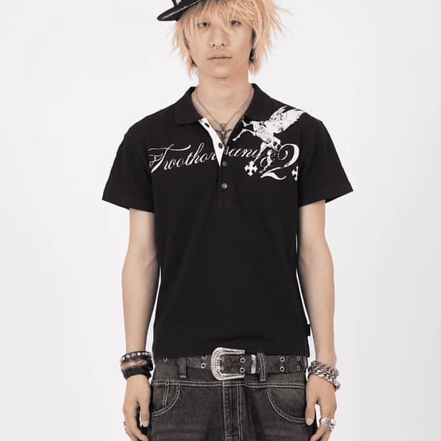 (2002)Skull Pegasus Polo Shirt