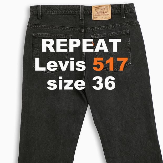 리바이스 517 오렌지탭 흑청 90s USA 36인치 OR51738113