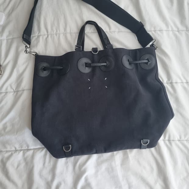 Maison margiela canvas 2way bag black