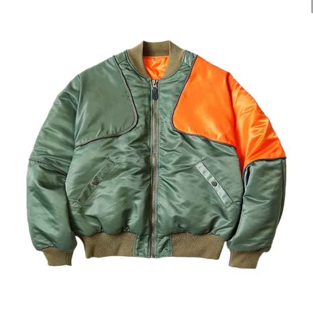 캐피탈 나일론 샴 시아미스 봄버 ma-1 자켓 카키