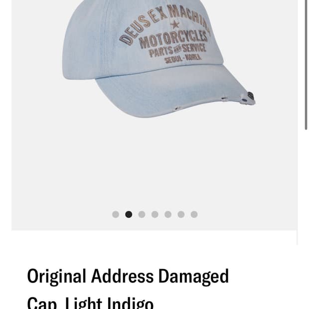 [새상품] 데우스 엑스 마키나 라이트 인디고 모자 캡