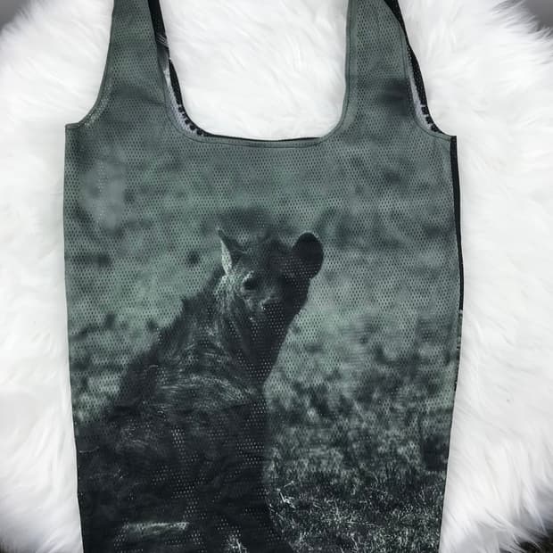 빈티지 하이에나 프린팅 매쉬 그물 에코백 숄더백 y2k 메쉬백 토트백가방