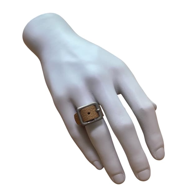 90s Leather Buckle Ring
