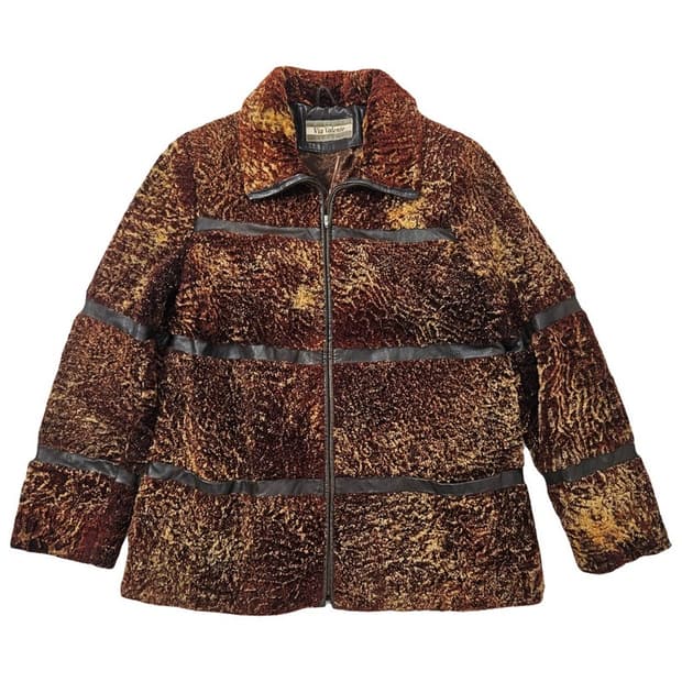 Via Valente 빈티지 양가죽 쉐르파 자켓 EU42