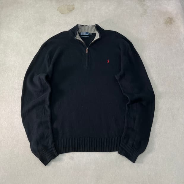 110 폴로랄프로렌 반집업 블랙 니트