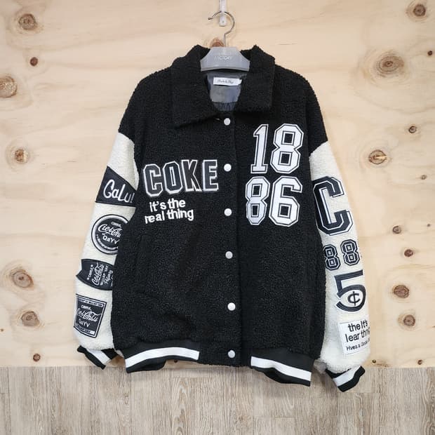 560) 오버핏 뽀글이 야구 점퍼