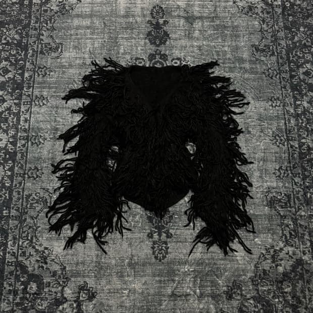 Unknown hell crow fringe cardigan 