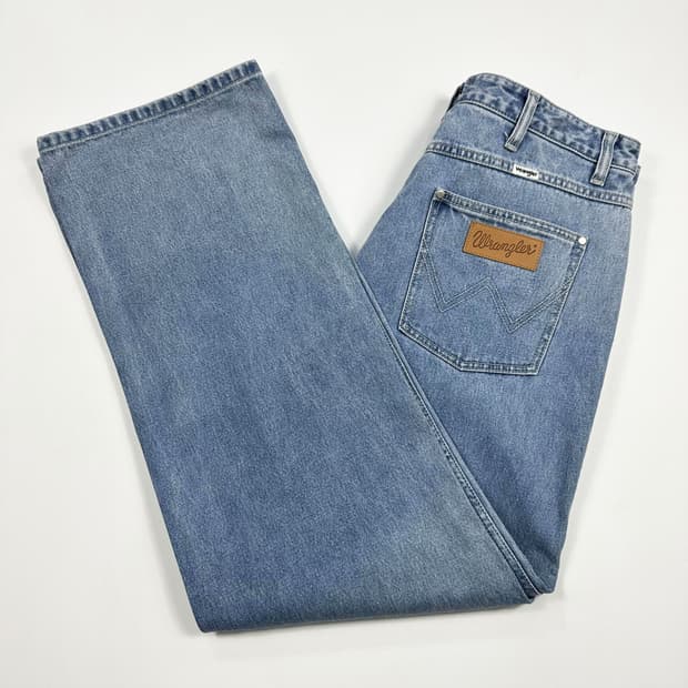 34 랭글러 빈티지 루즈핏 연청 데님팬츠