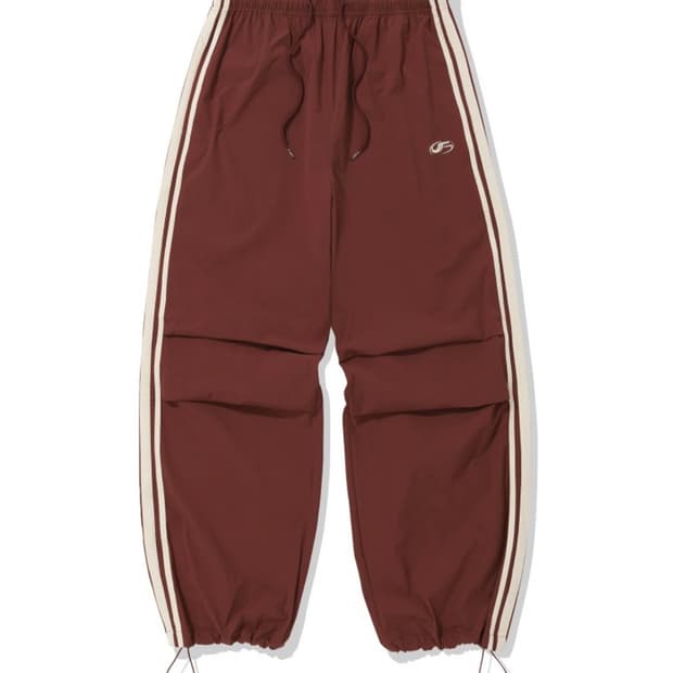 Filluminate 나일론 투 턱 테이핑 팬츠-와인
