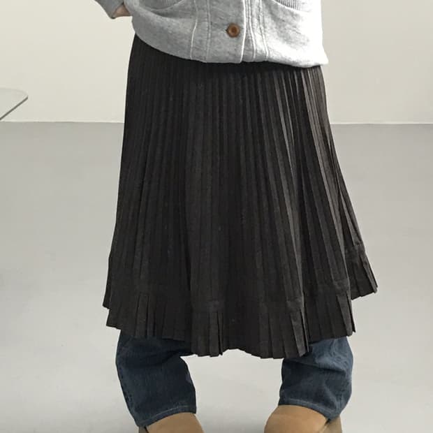 Jpn Brown Wool Midi Skirts