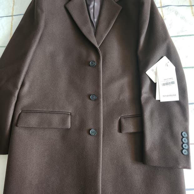 마마가리 컬렉션무드 다크브라운 싱글 롱코트 48