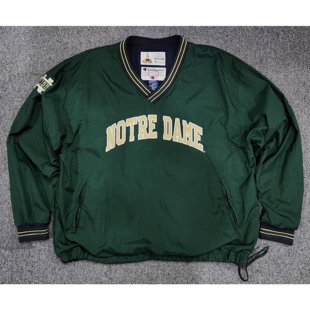 챔피온 노트르담 아이리쉬 빈티지 풀오버 웜업 나일론 맨투맨 XL