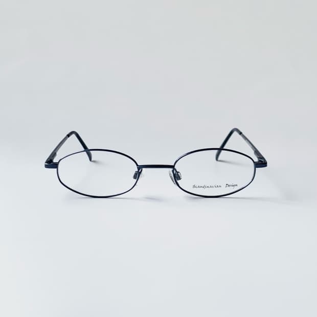 [픽키-692] 딥블루 메탈 오벌 안경 슬림 타원 미니멀