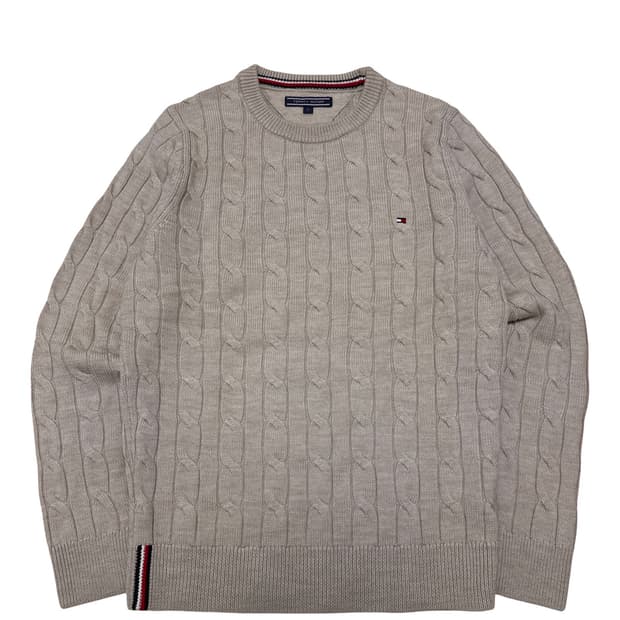 타미힐피거 베이지 케이블 니트