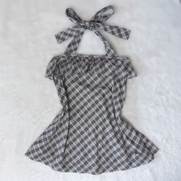 Burberry 버버리 블루라벨 대장템 라떼갸루 홀터넥≽^•⩊•^≼