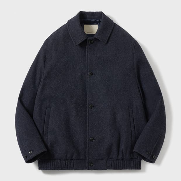 포터리 멜튼 울 블루종 네이비