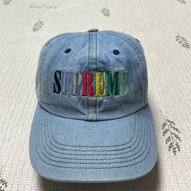 20fw 슈프림 멀티컬러 Logo 6-Panel 데님