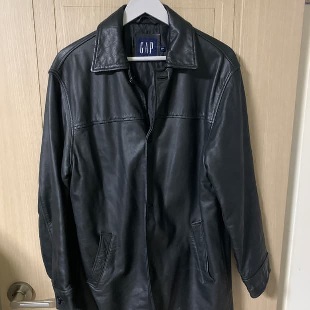 올드 갭 레더 가죽 카 코트 S