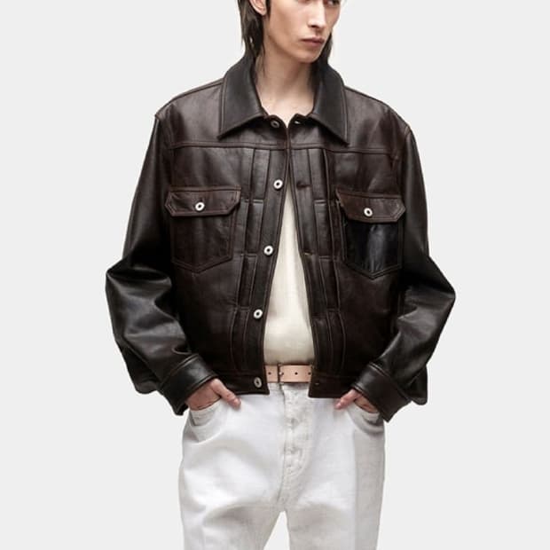 쿠어(coor) 램스킨 트러커 재킷