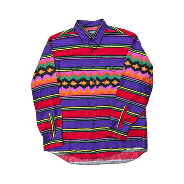 XL) 랭글러 USA 퍼플 멀티 스트라이프 웨스턴 셔츠 TS-044