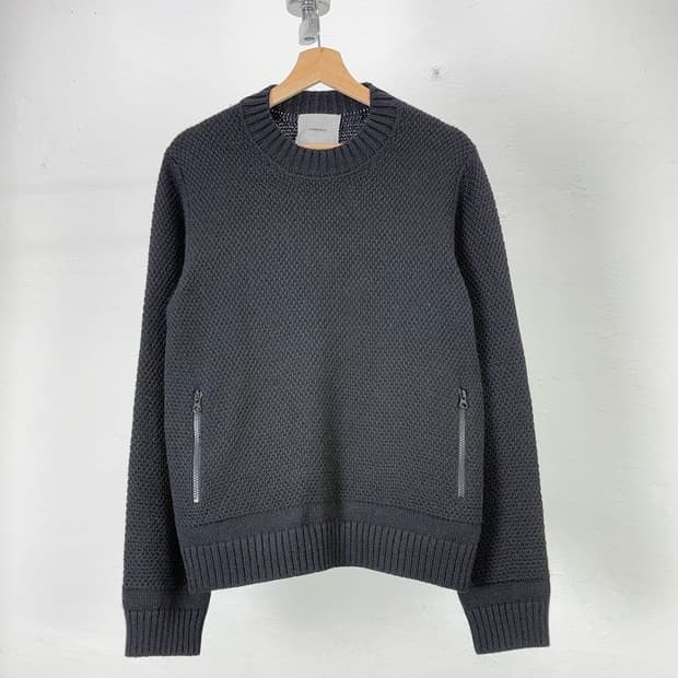 언더커버 13aw 블랙 와프스 투포켓 니트 스웨터