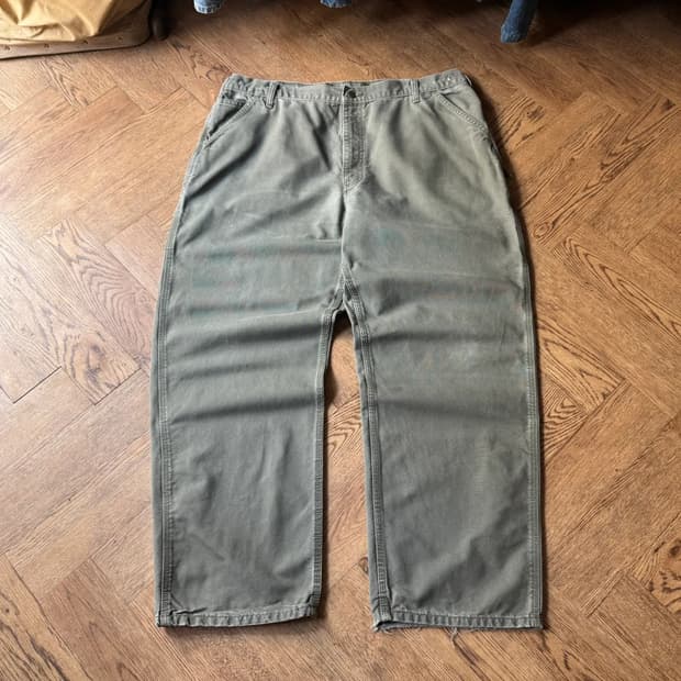 [42]칼하트 USA 서스펜더 버튼 모스그린 싱글니 워크 팬츠