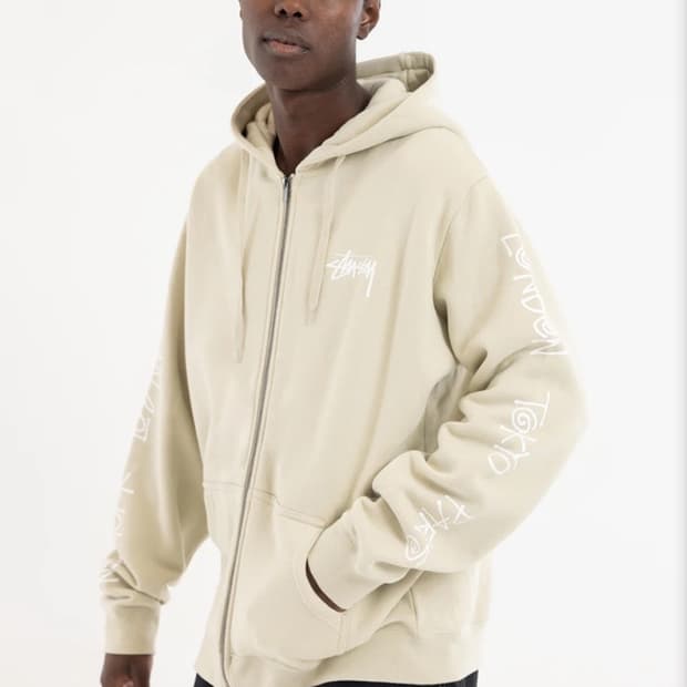 스투시 후드집업 m 베이지