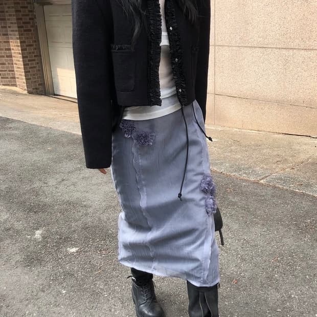 아키텍트 플라워 스커트-퍼플