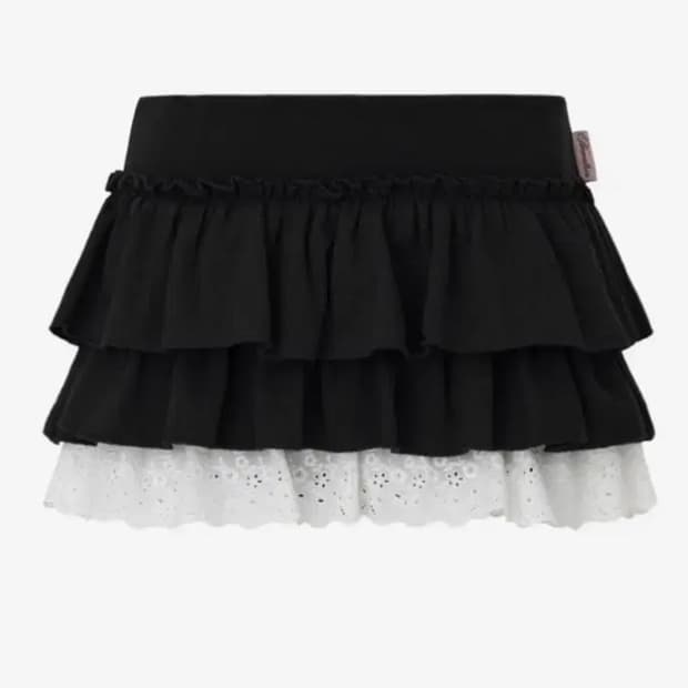 뉴얼린 Bubble cancan lace mini skirt