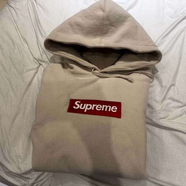 슈프림 2024 박스로고 후드티 스톤 M