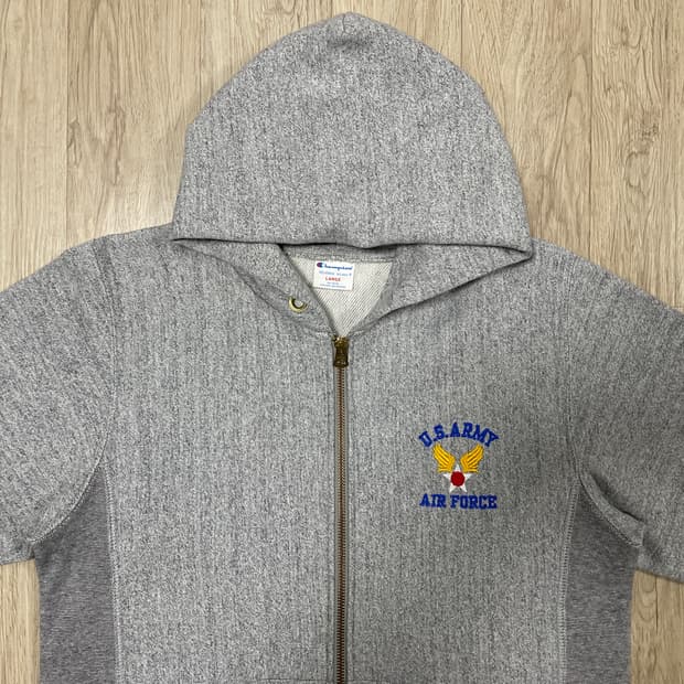 95) 80's 복각 챔피온 미군 리버스위브 후드집업(RRL&LVC&폴로