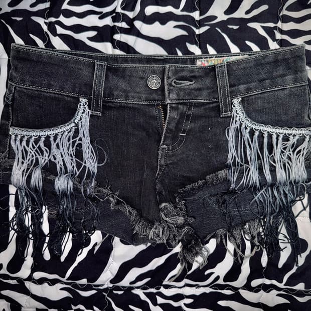 씨위 프린지 갸루 데님 쇼츠