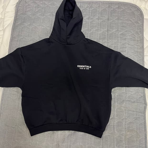피어오브갓 에센셜 블랙 후드티 L 24FW